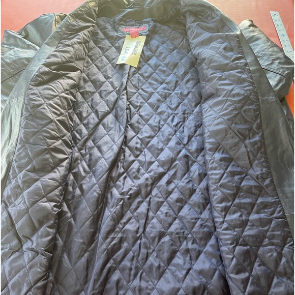 34W Women’s Genuine leather coat Navy Blue - Picture 8 of 16